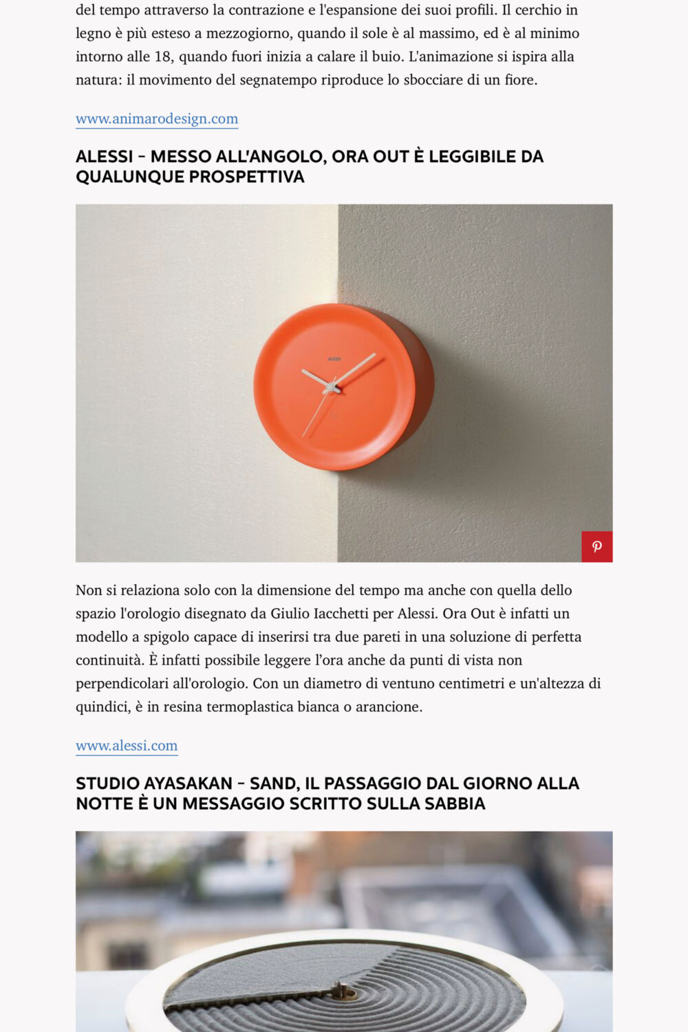 Calendario Perpetuo di Artemia su Elle Decor