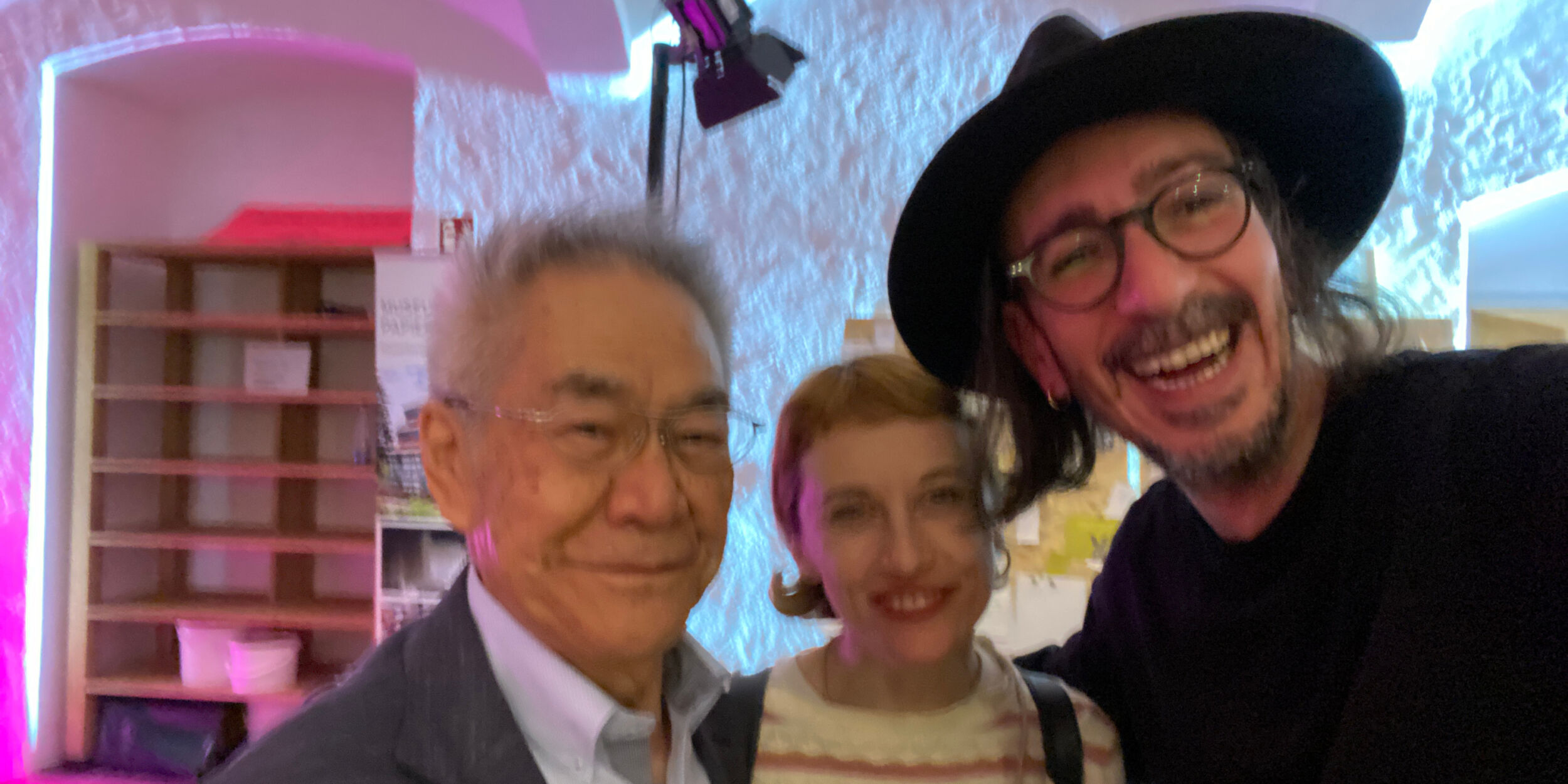 Tommaso Gentile & Laura Doro with Mr. Shigeru Takeo at GMUND Award Ceremony Unfolded Festival