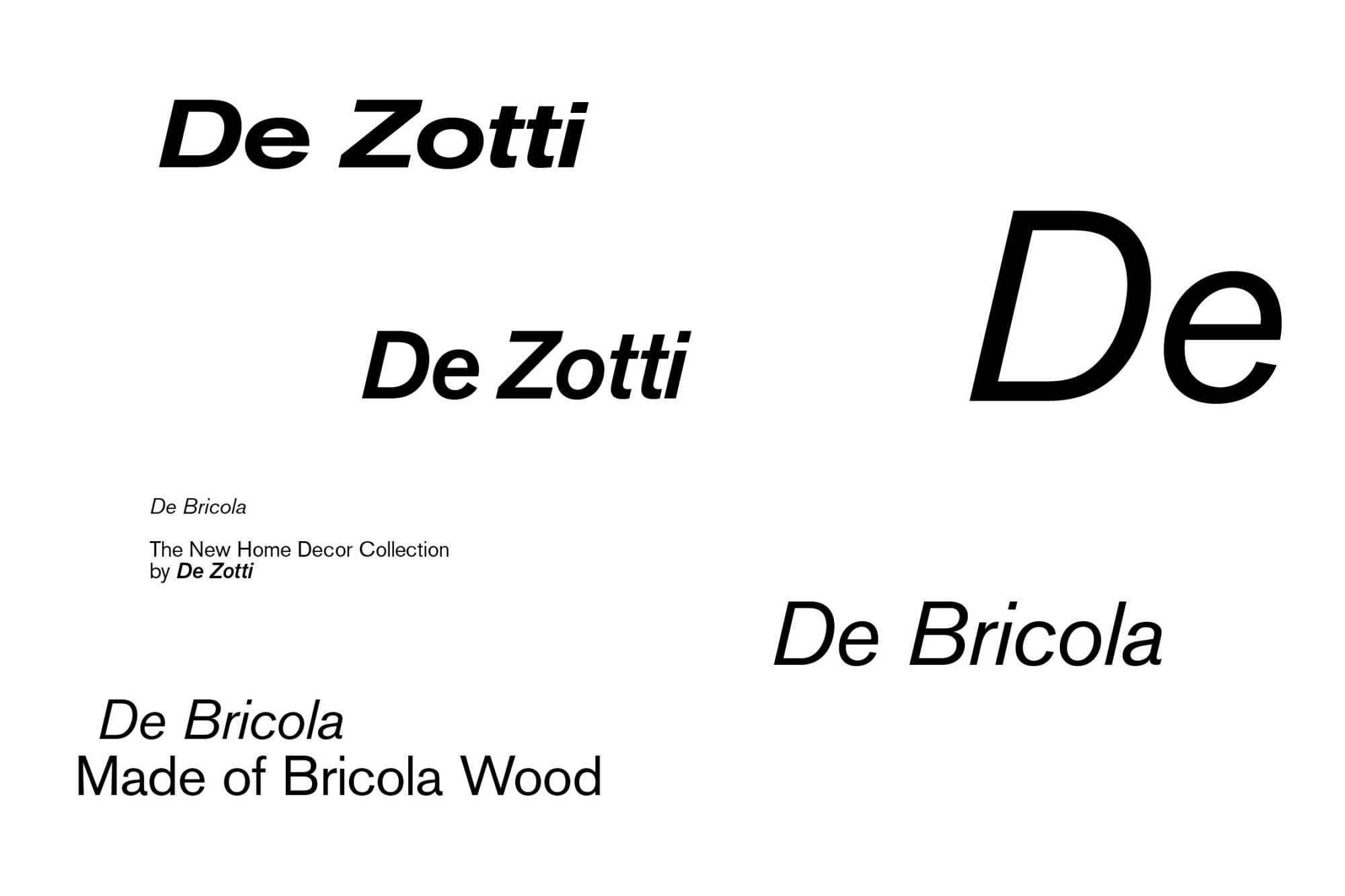 Brand identity e catalogo De Zotti by Tommaso Gentile Bottega Artemia