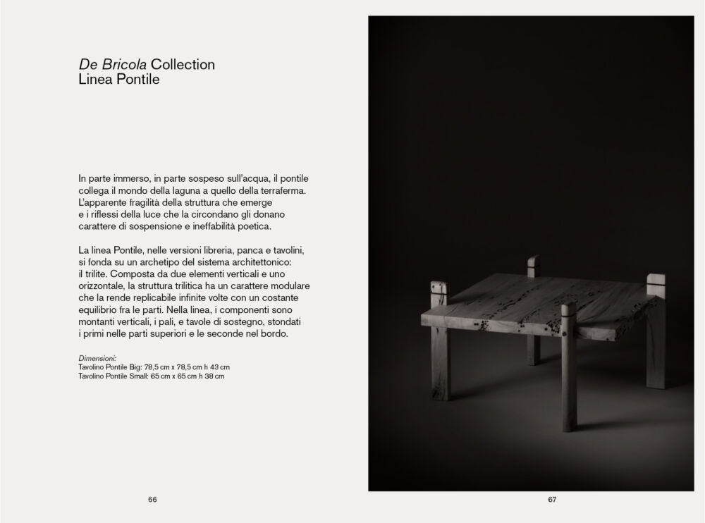 Catalogo collezione De Bricola di De Zotti graphic design Tommaso Gentile, Bottega Artemia