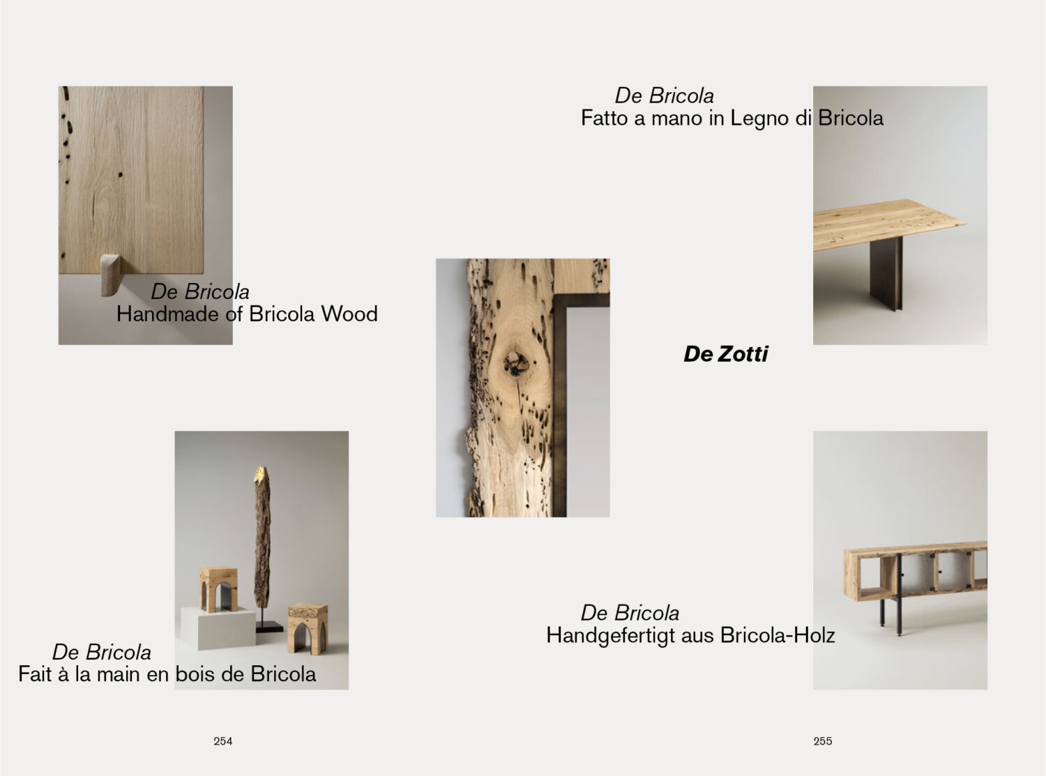 Catalogo collezione De Bricola di De Zotti graphic design Tommaso Gentile, Bottega Artemia